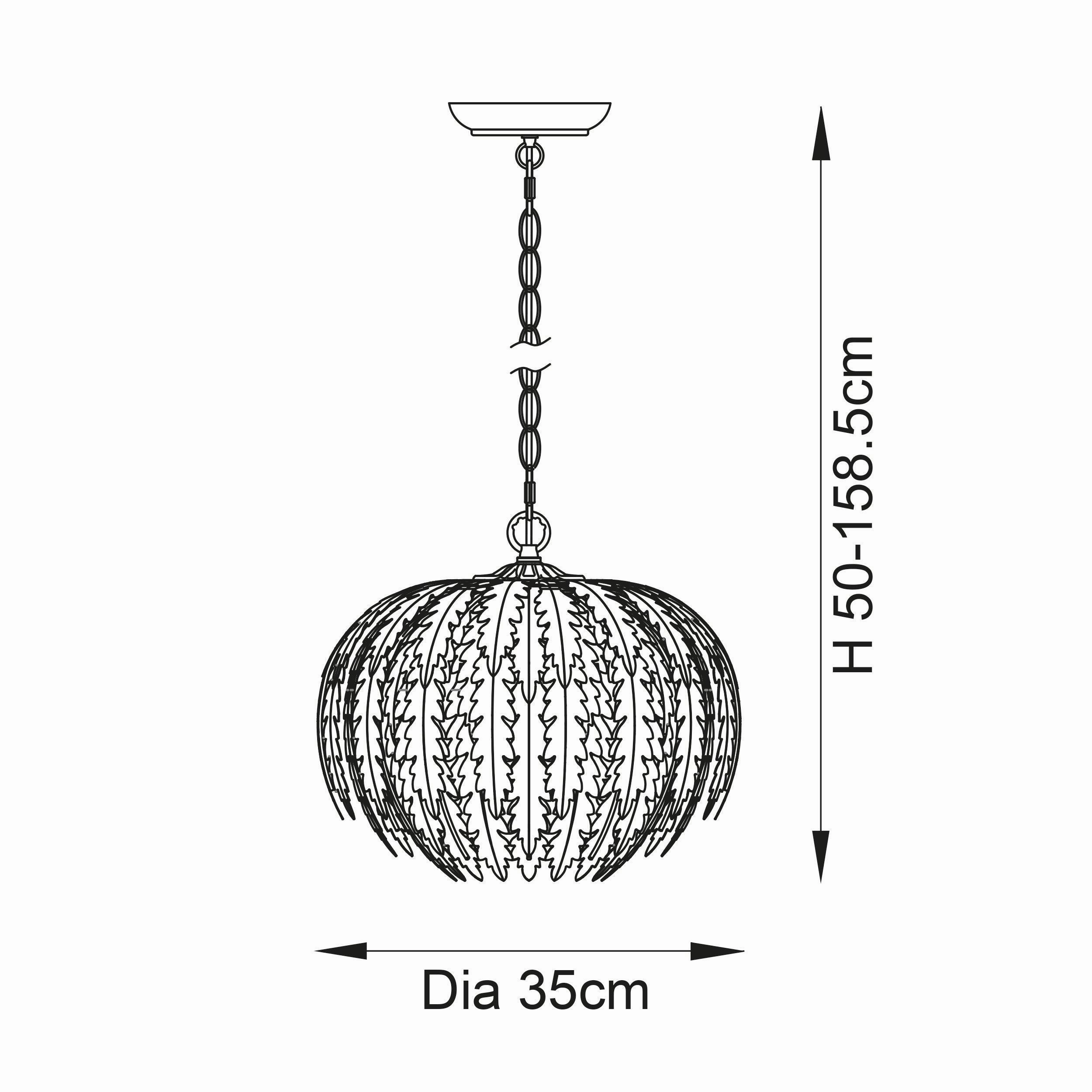 Endon Delphine 1 Light Silver Leaf Ceiling Pendant