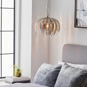 Endon Delphine 1 Light Silver Leaf Ceiling Pendant modern ceiling lamp