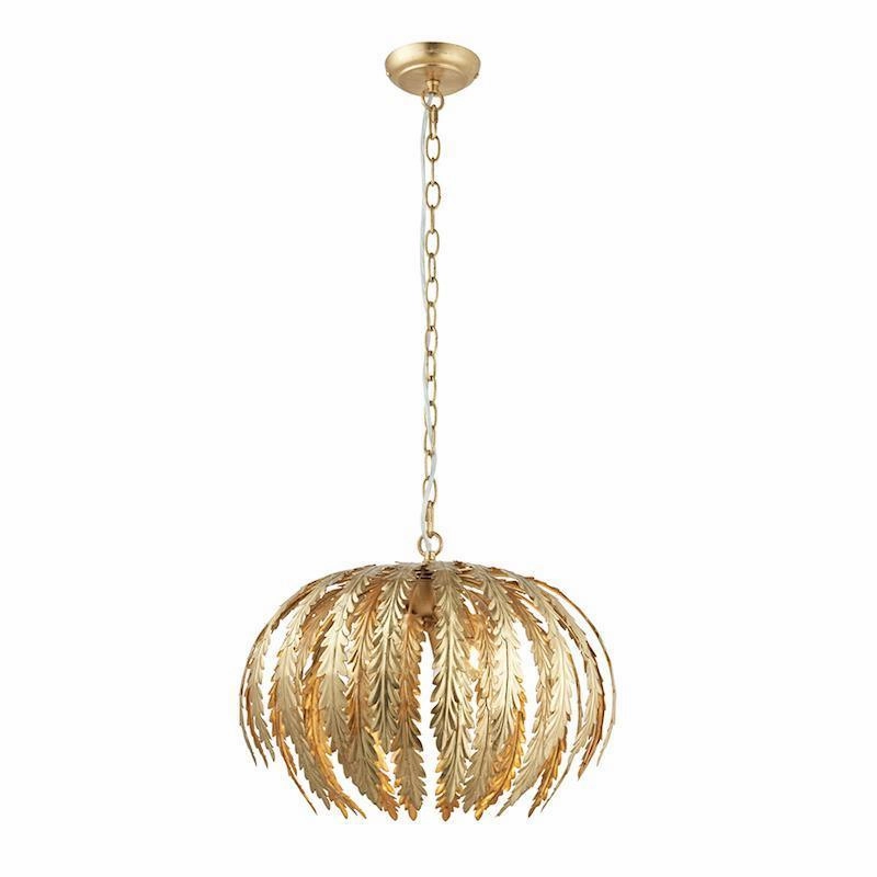 Endon Delphine 3 Light Gold Ceiling Pendant Light