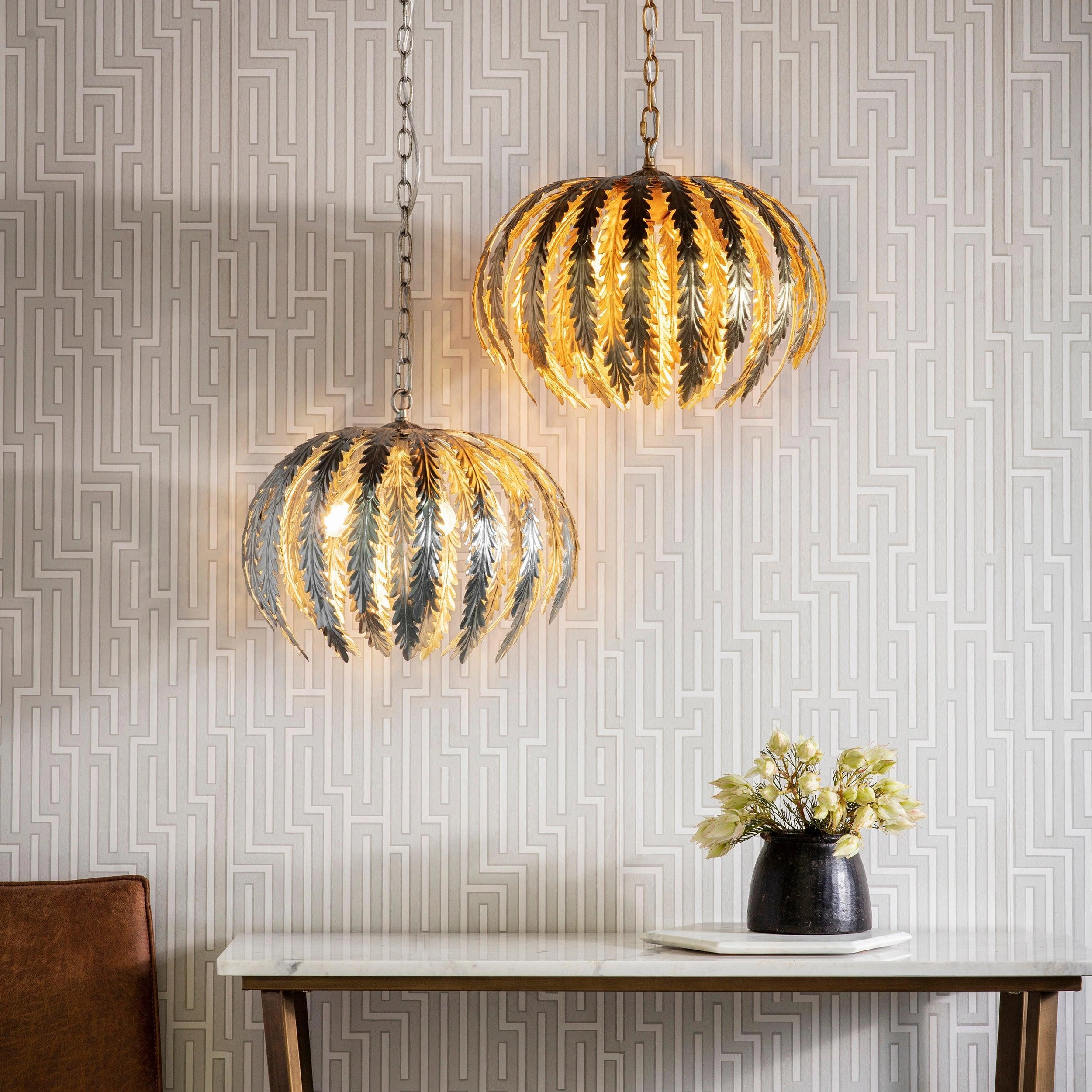Endon Delphine 3 Light Gold Ceiling Pendant Light