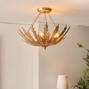 Endon Delphine 3 Light Gold Flush Ceiling Light simple ceiling design light