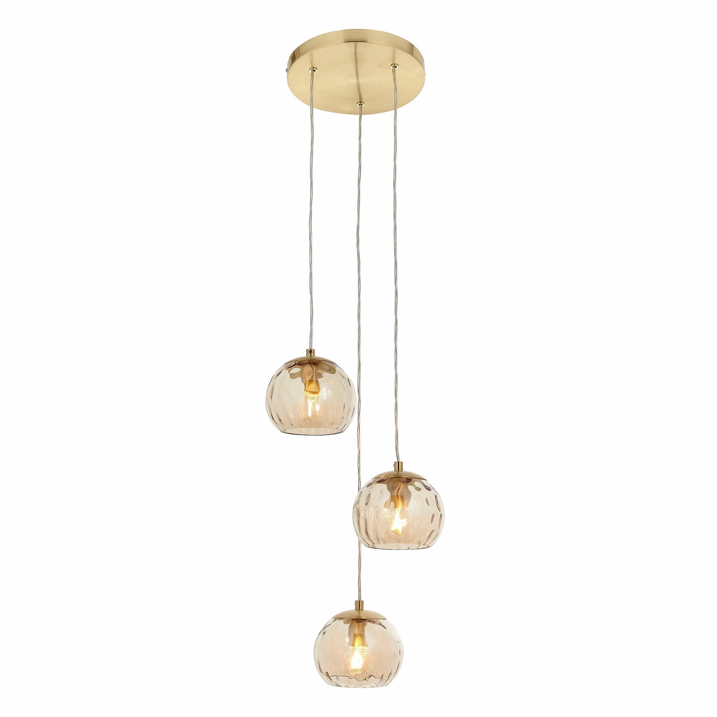 Endon Dimple 3 Light Brass  Ceiling Pendant