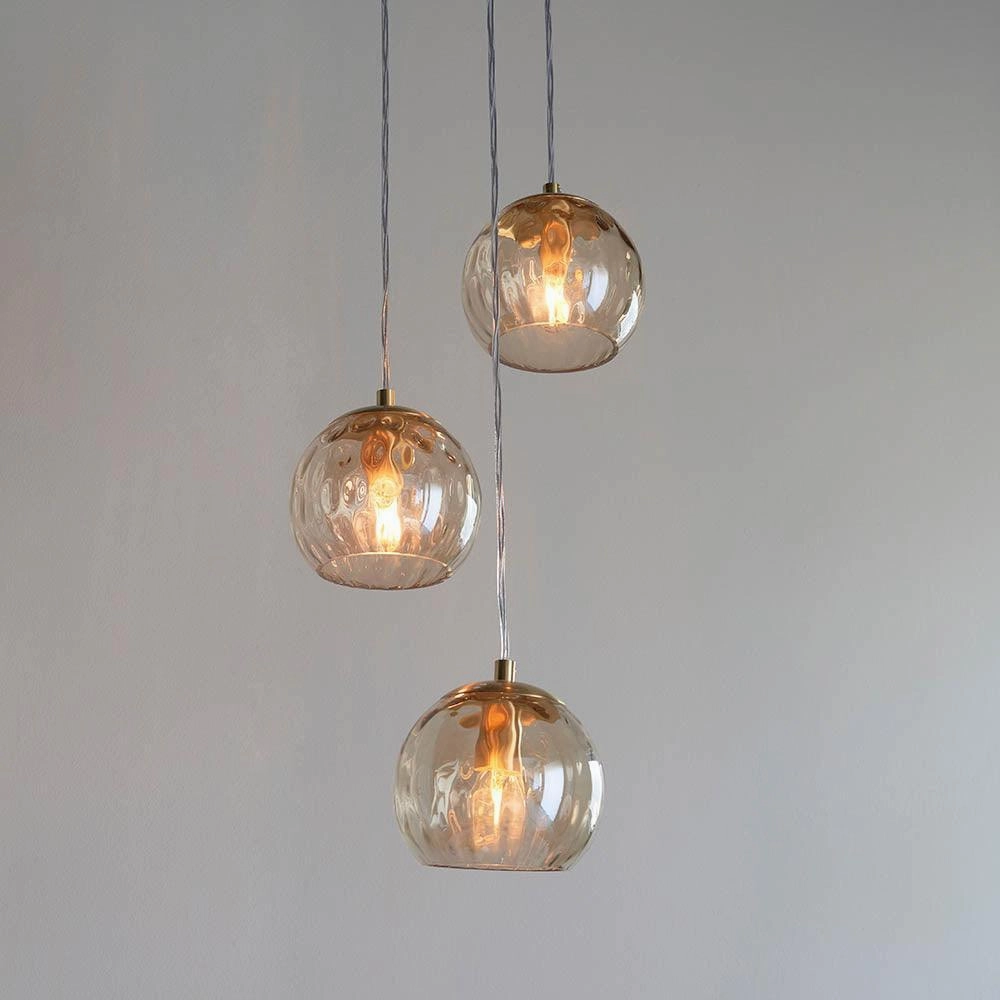 Endon Dimple 3 Light Brass  Ceiling Pendant