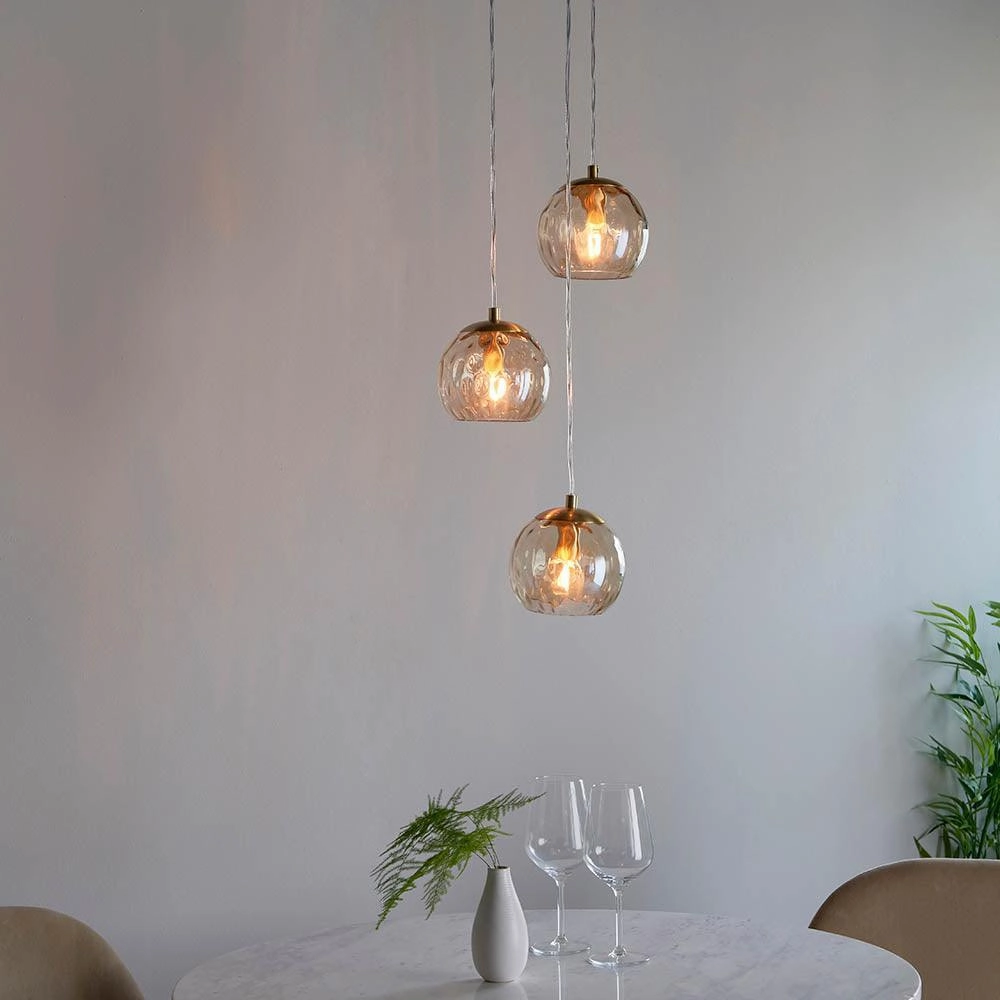 Endon Dimple 3 Light Brass  Ceiling Pendant simple ceiling design light