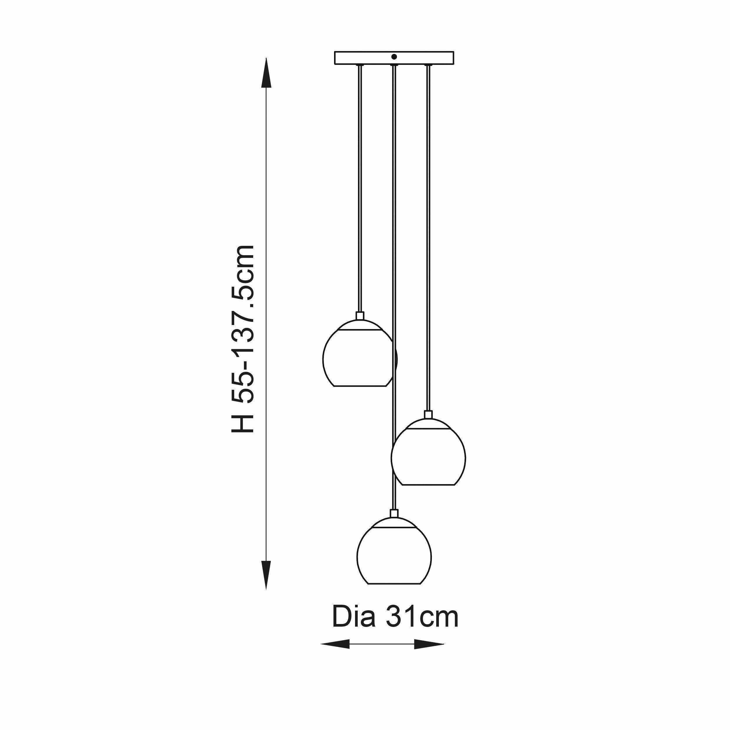 Endon Dimple 3 Light Brass  Ceiling Pendant