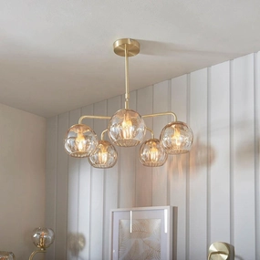 Endon Dimple 5 Light Brass Finish Ceiling Pendant simple ceiling design light