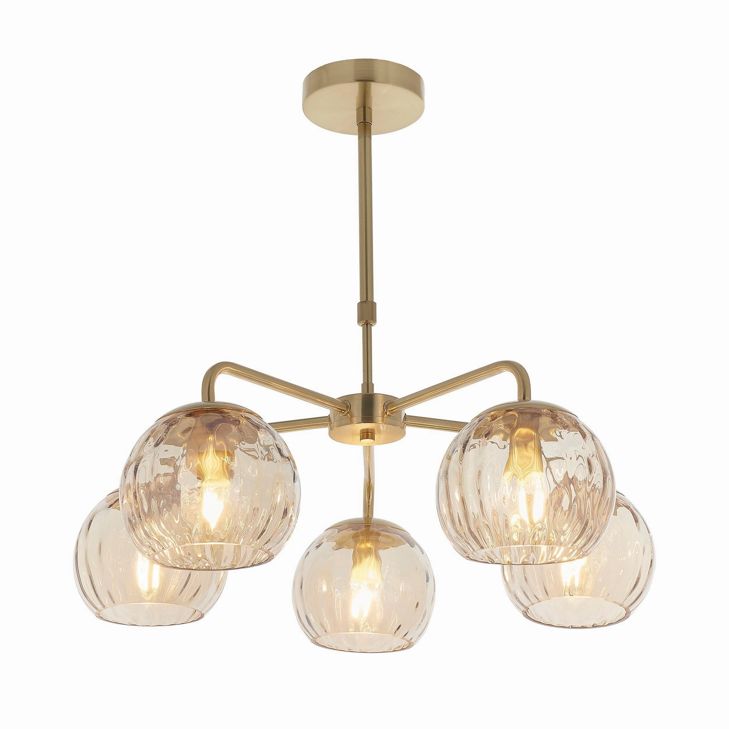 Endon Dimple 5 Light Brass Finish Ceiling Pendant