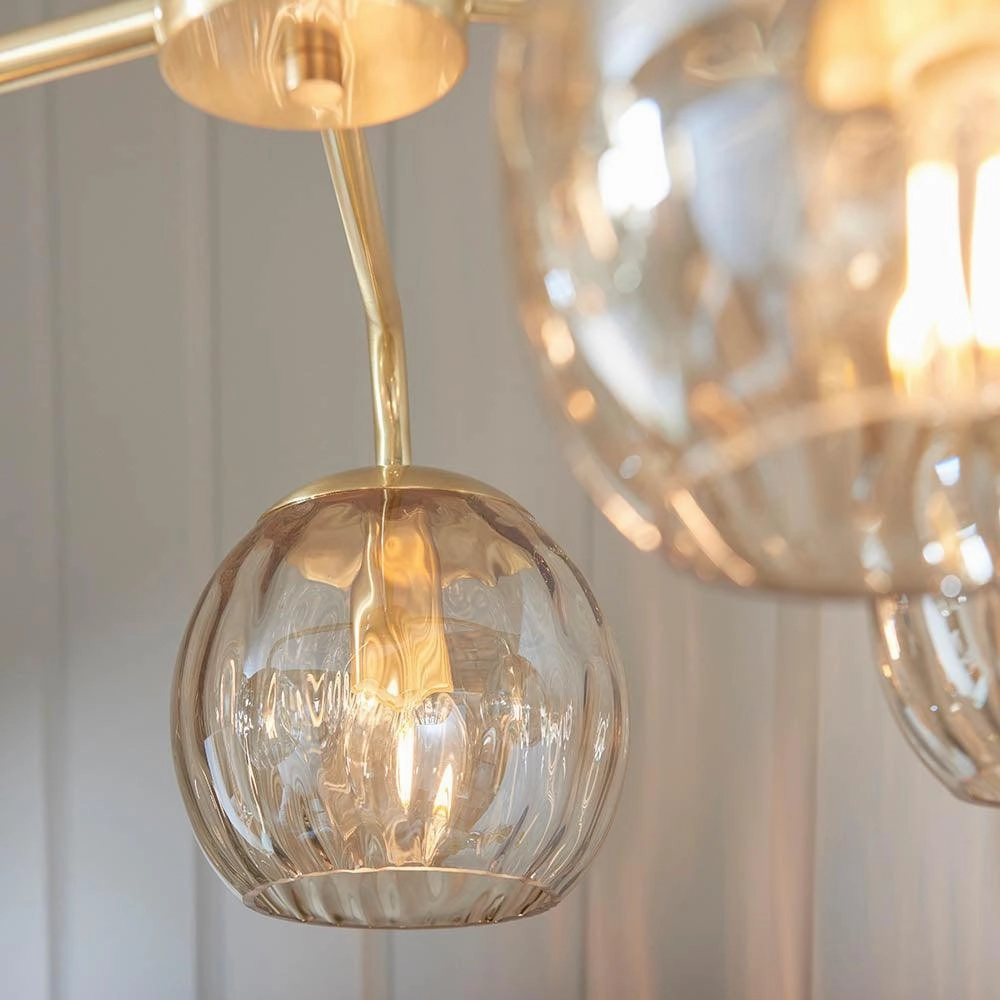 Endon Dimple 5 Light Brass Finish Ceiling Pendant
