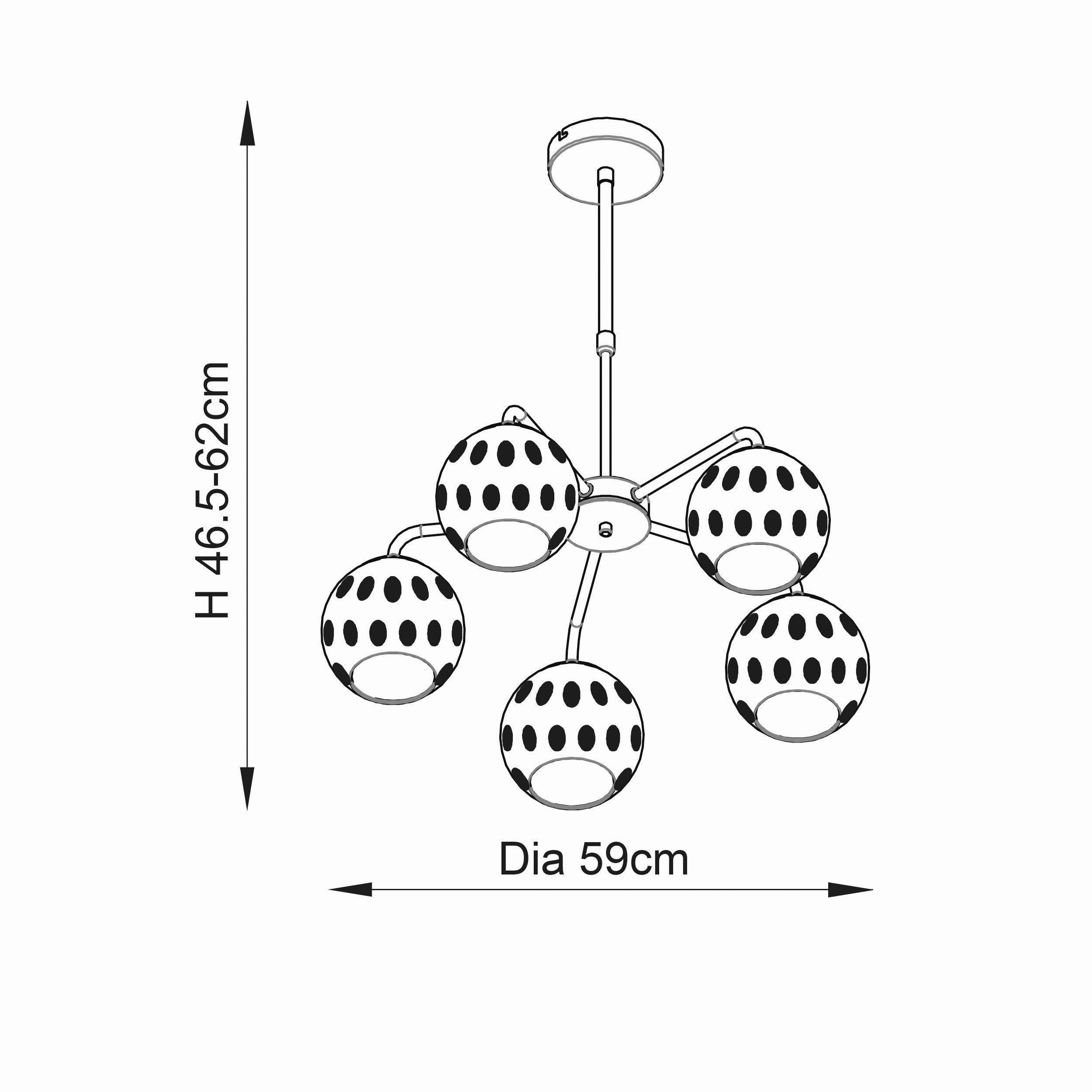 Endon Dimple 5 Light Brass Finish Ceiling Pendant
