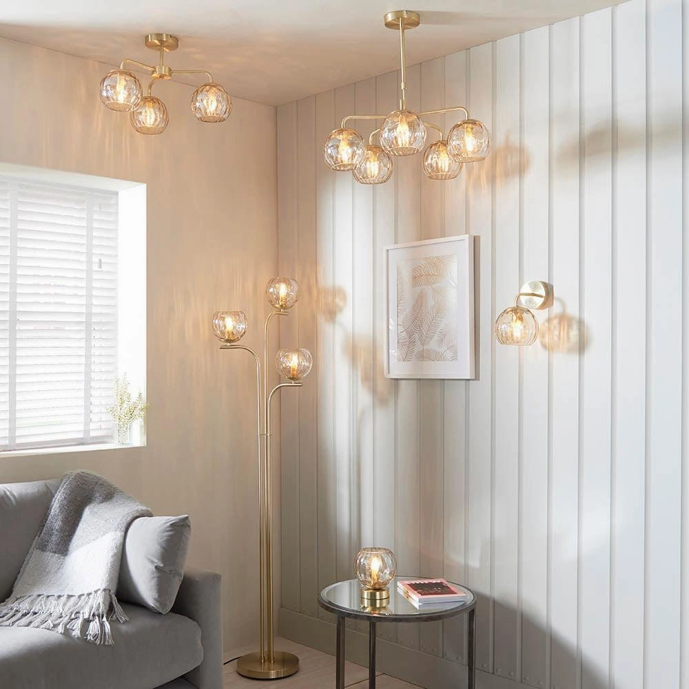 Endon Dimple 5 Light Brass Finish Ceiling Pendant