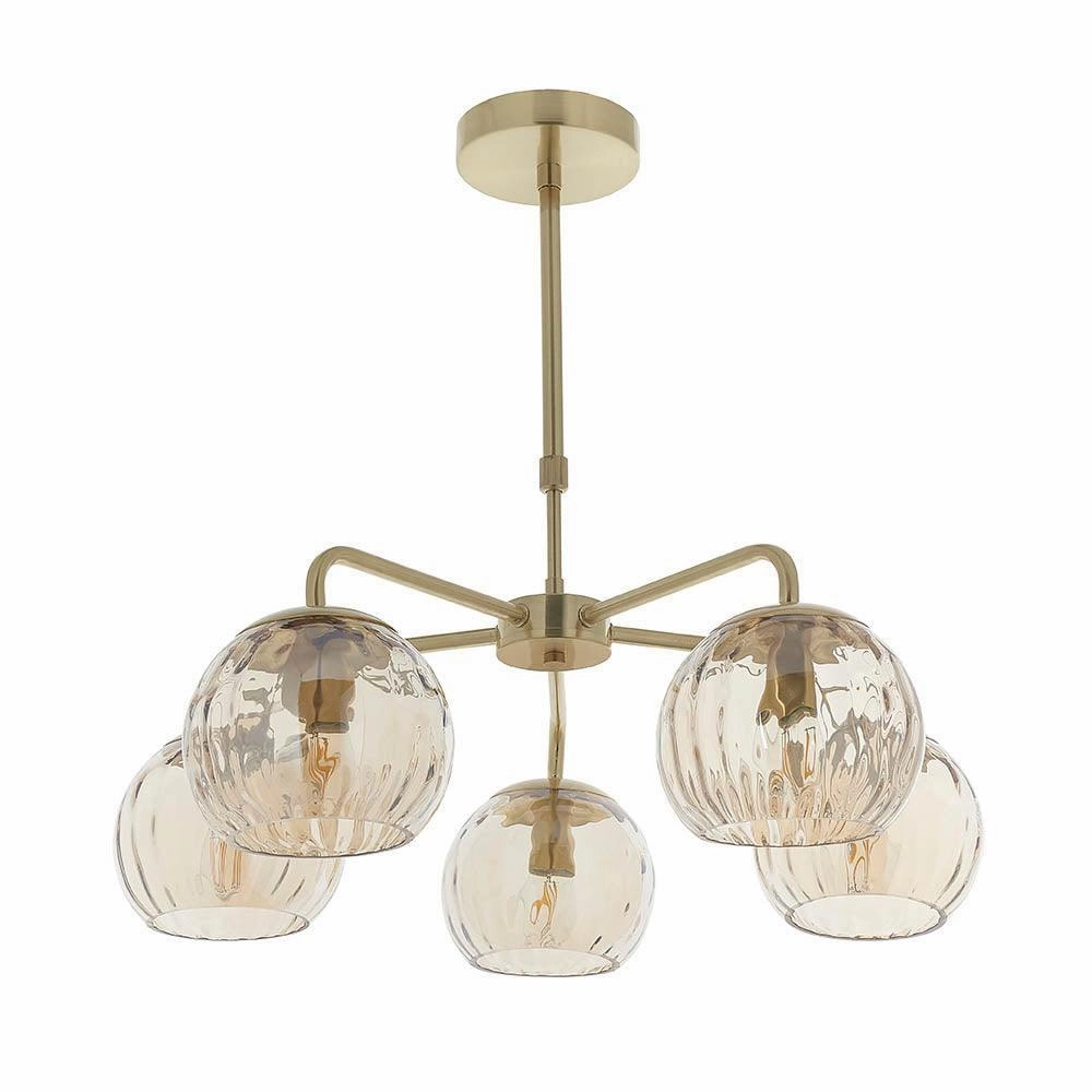 Endon Dimple 5 Light Brass Finish Ceiling Pendant