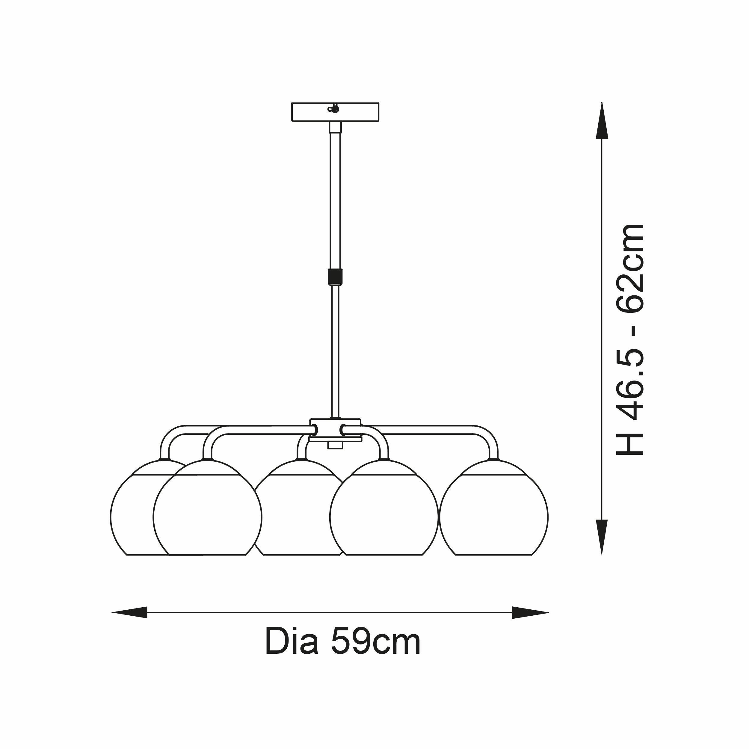 Endon Dimple 5 Light Polished Chrome Ceiling Pendant