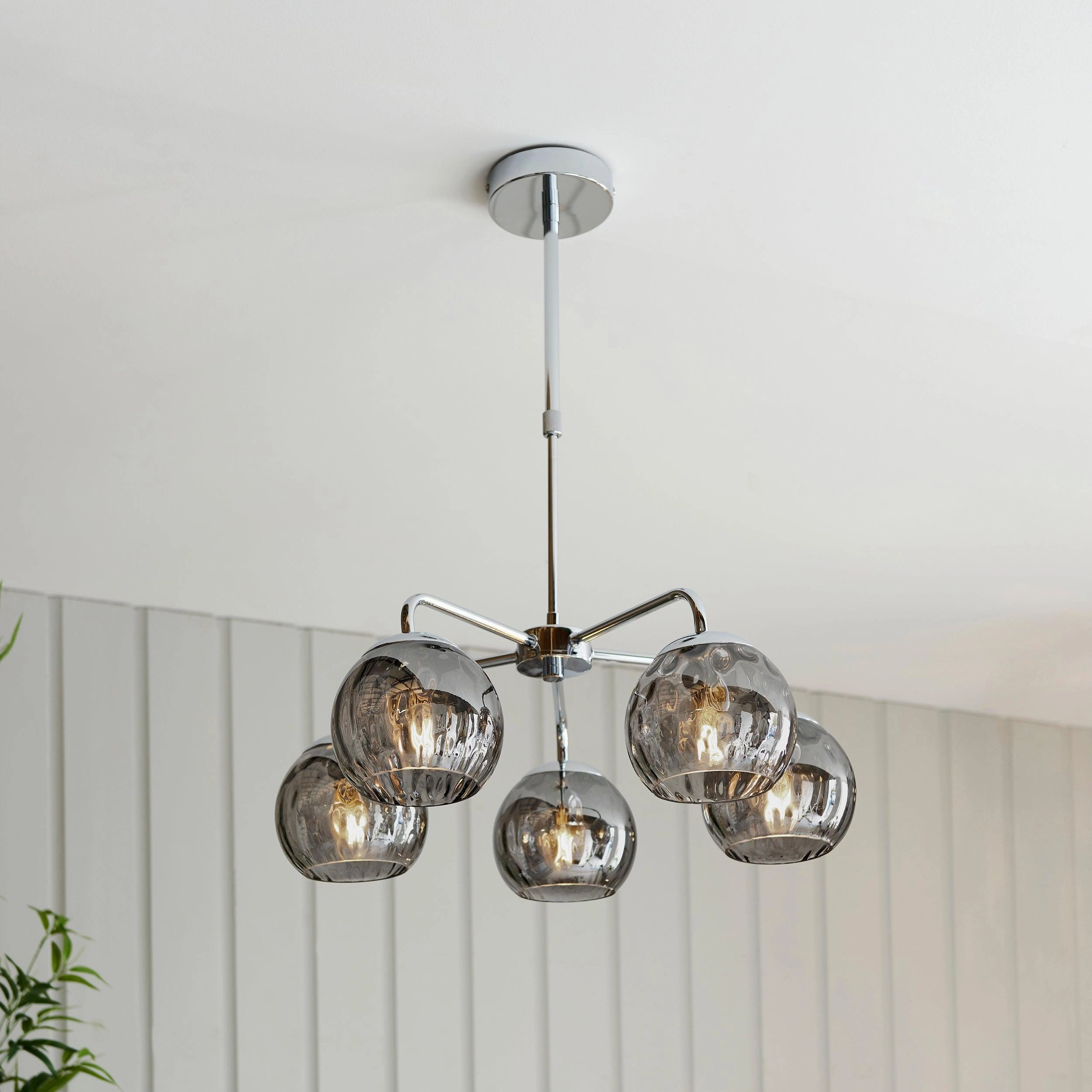 Endon Dimple 5 Light Polished Chrome Ceiling Pendant