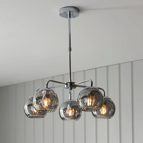 Endon Dimple 5 Light Polished Chrome Ceiling Pendant minimalist ceiling light