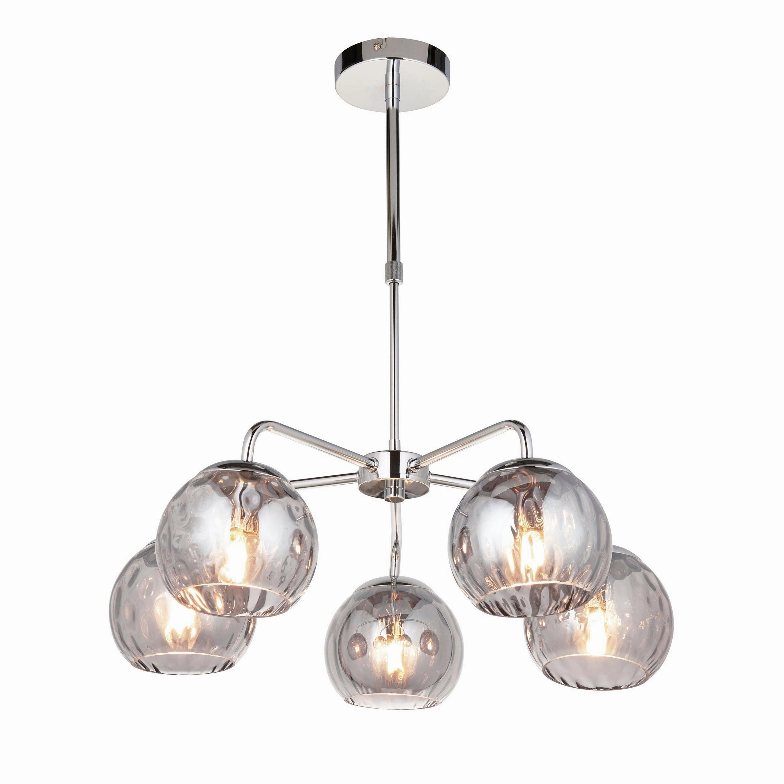 Endon Dimple 5 Light Polished Chrome Ceiling Pendant