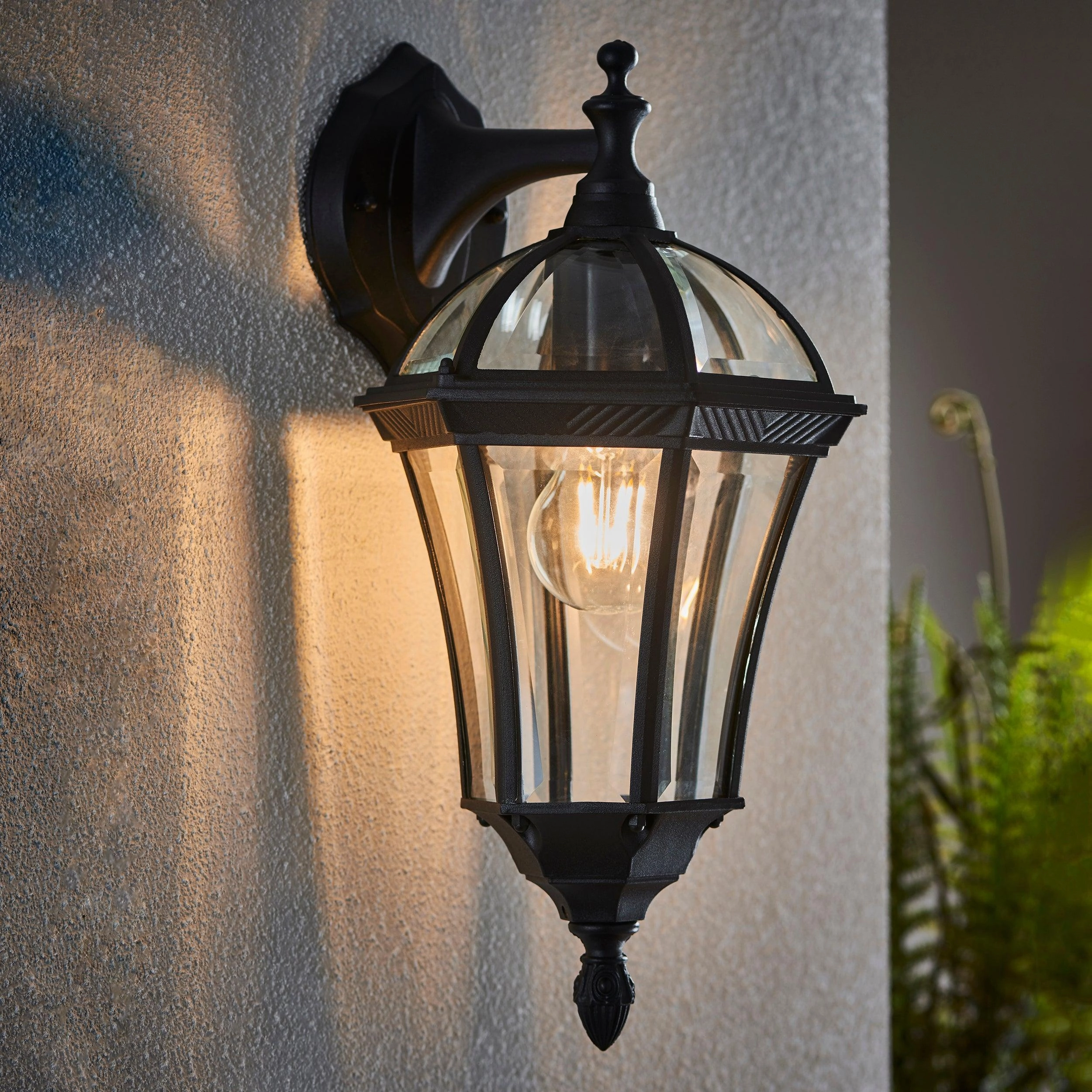 Endon Drayton Textured Black Outdoor Downlight Wall Light outdoor wall lamp