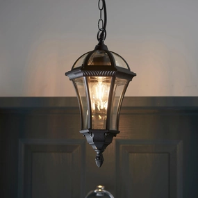 Endon Drayton Textured Black Outdoor Pendant Light outdoor wall lamp