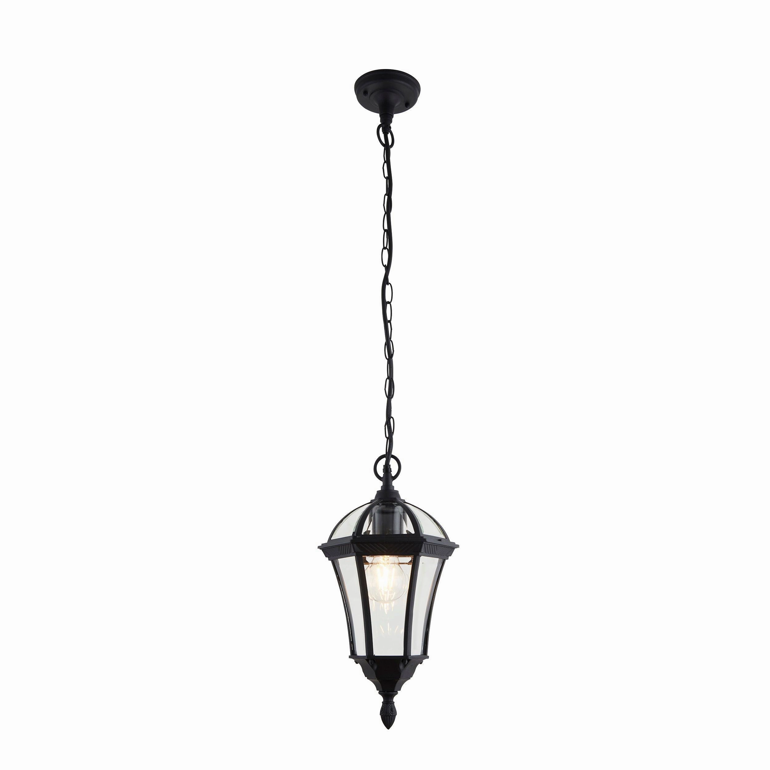 Endon Drayton Textured Black Outdoor Pendant Light