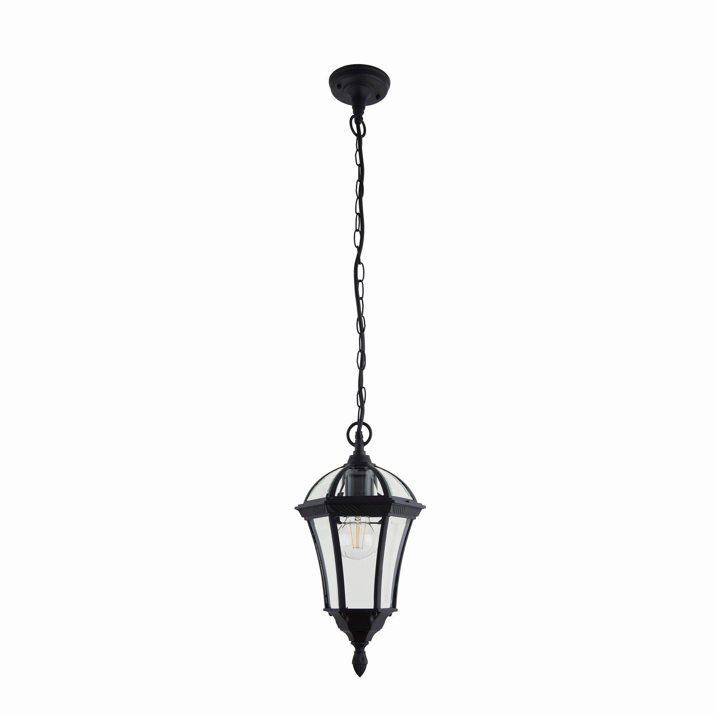 Endon Drayton Textured Black Outdoor Pendant Light