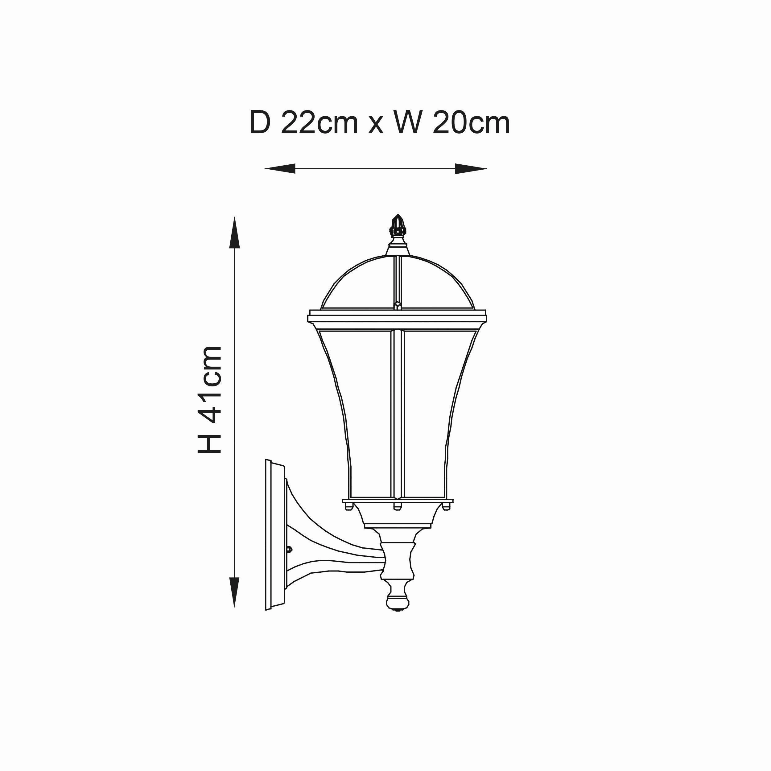 Endon Drayton Textured Black Outdoor Wall Light