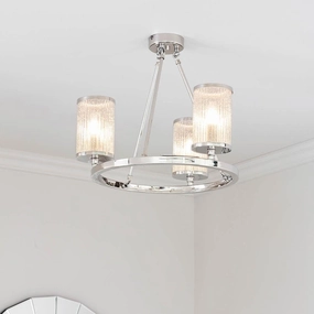 Endon Easton 3 Light Nickel Semi Flush Ceiling Light simple ceiling design light