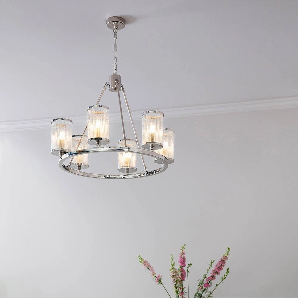 Endon Easton 6 Light Nickel Ceiling Pendant Light simple ceiling design light