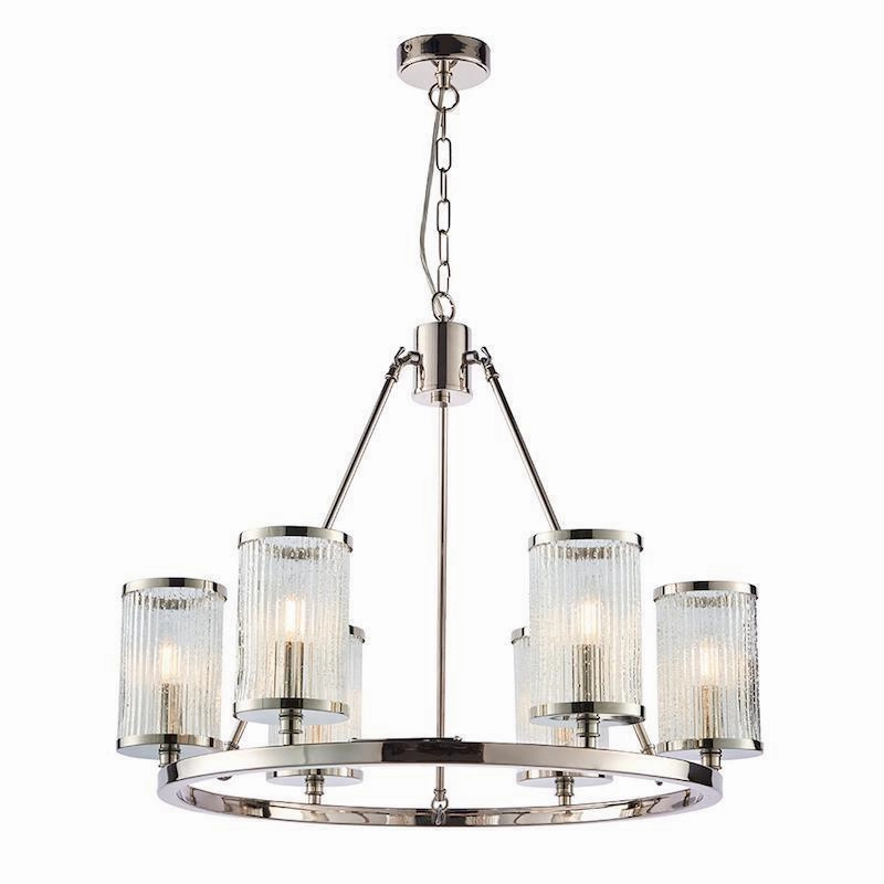 Endon Easton 6 Light Nickel Ceiling Pendant Light