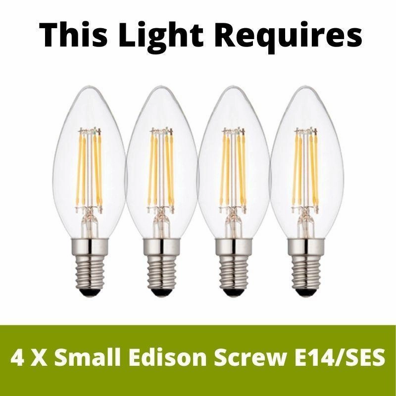 Endon Edrea 4 Light Brass Ceiling Pendant Light