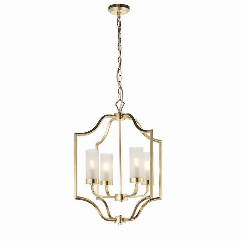 Endon Edrea 4 Light Brass Ceiling Pendant Light