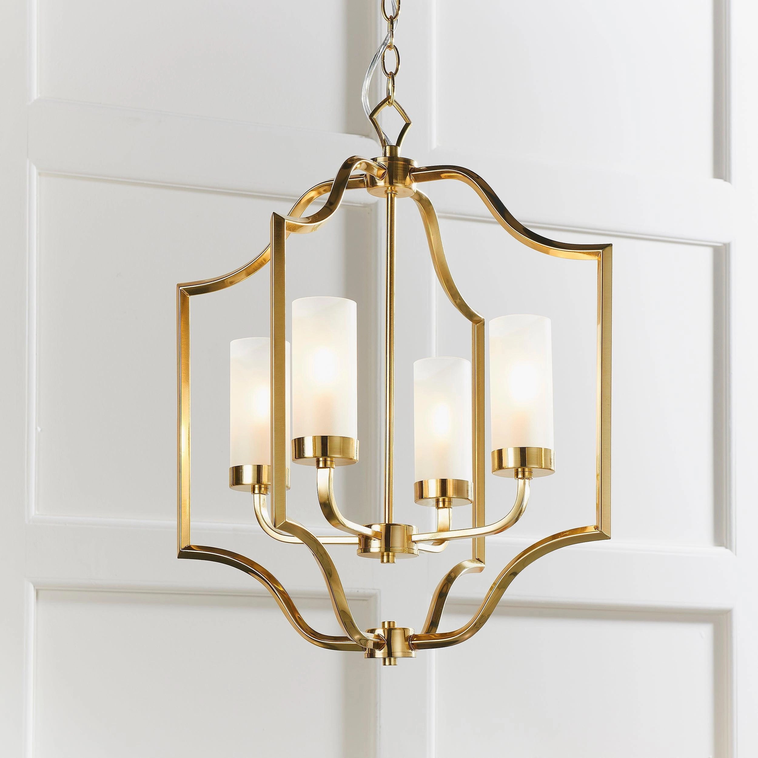 Endon Edrea 4 Light Brass Ceiling Pendant Light