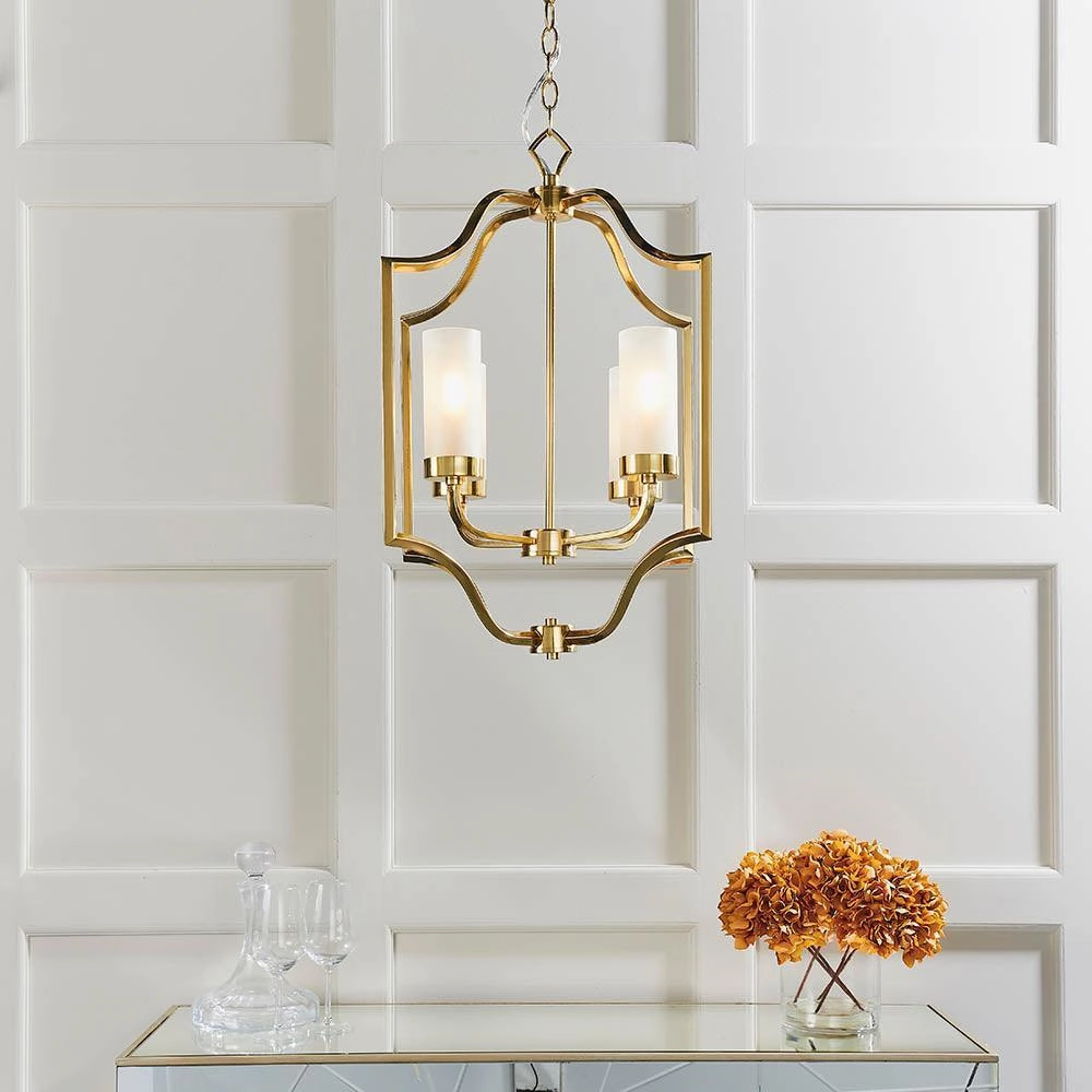 Endon Edrea 4 Light Brass Ceiling Pendant Light
