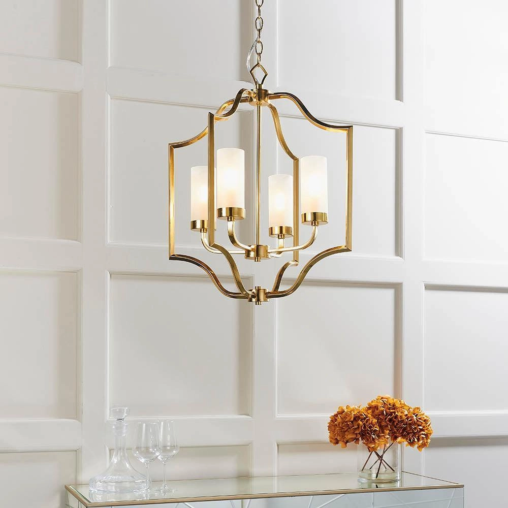 Endon Edrea 4 Light Brass Ceiling Pendant Light simple ceiling design light