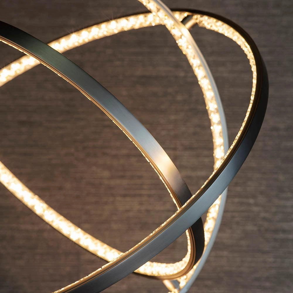 Endon Eternity 1 Light Nickel Ceiling Pendant - Medium