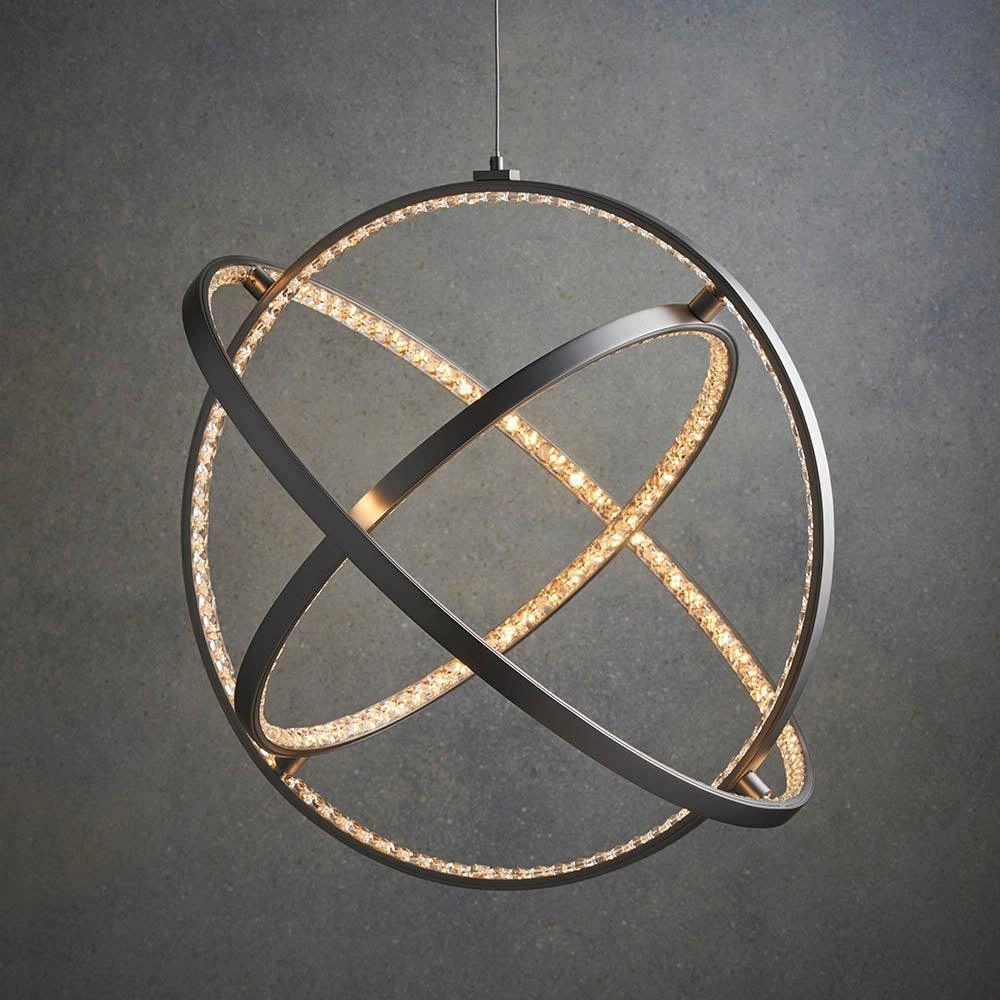 Endon Eternity 1 Light Nickel Ceiling Pendant - Medium minimalist ceiling light