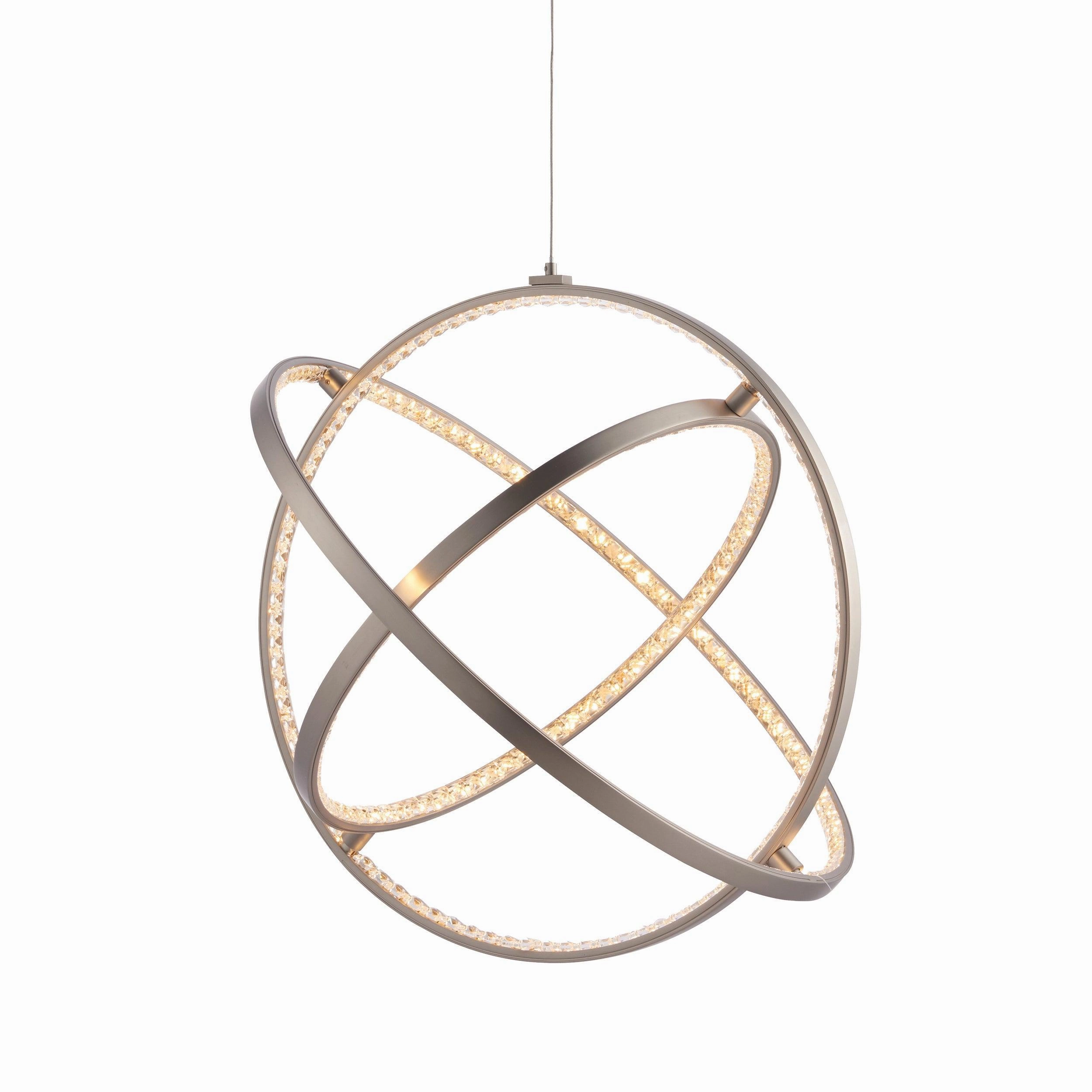 Endon Eternity 1 Light Nickel Ceiling Pendant - Medium