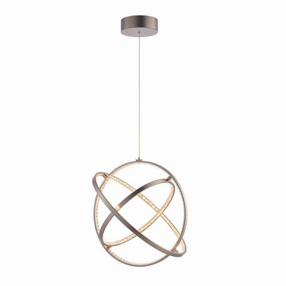 Endon Eternity 1 Light Nickel Ceiling Pendant - Medium