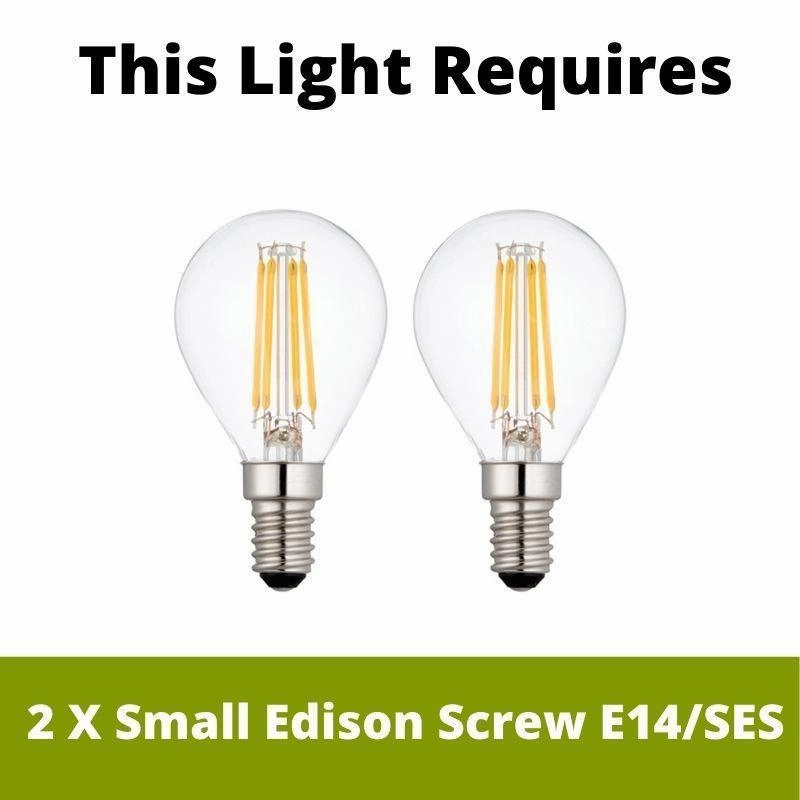 Endon Fargo 2 Light Crystal & Brass Ceiling Flush