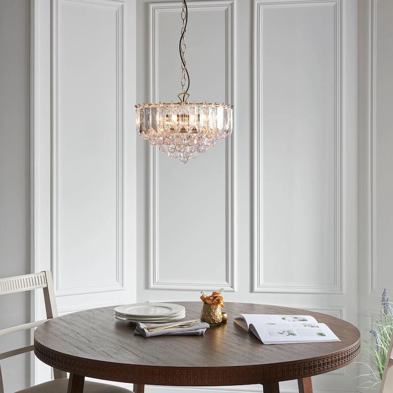 Endon Fargo Brass & Clear Acrylic 3 Light Ceiling Pendant