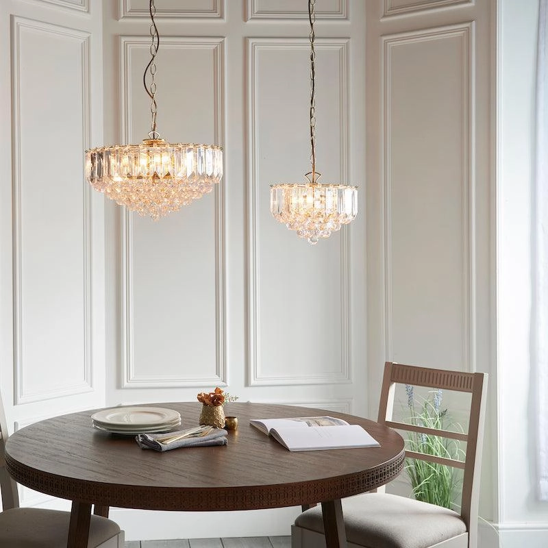 Endon Fargo Brass & Clear Acrylic 6 Light Ceiling Pendant