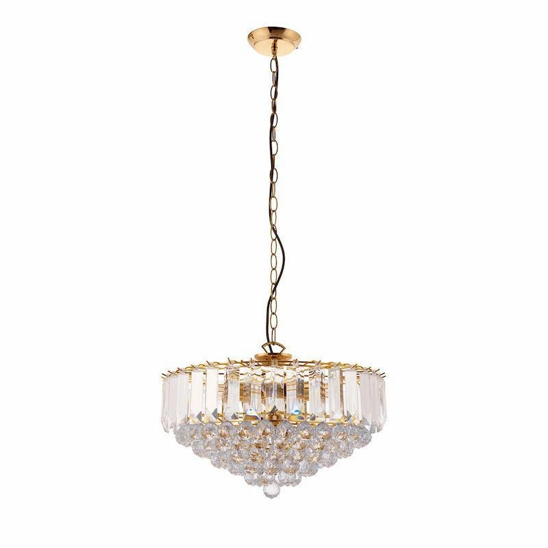 Endon Fargo Brass & Clear Acrylic 6 Light Ceiling Pendant simple ceiling design light