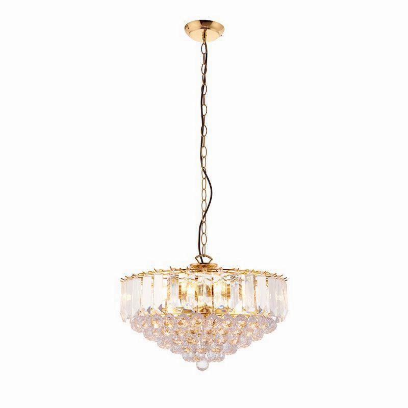 Endon Fargo Brass & Clear Acrylic 6 Light Ceiling Pendant