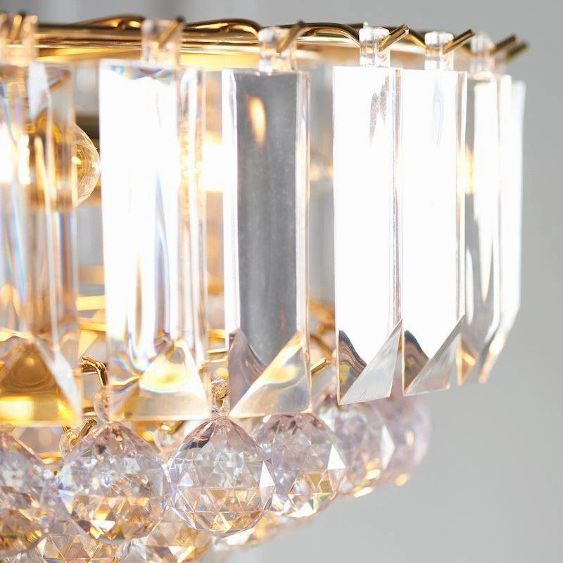 Endon Fargo Brass & Clear Acrylic 6 Light Ceiling Pendant