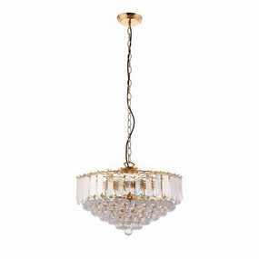 Endon Fargo Brass & Clear Acrylic 6 Light Ceiling Pendant simple ceiling design light