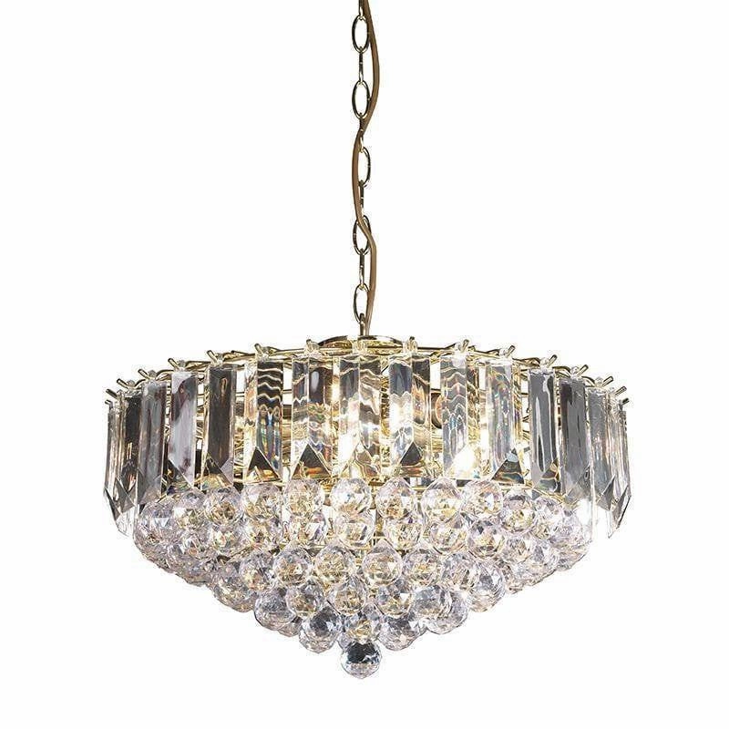 Endon Fargo Brass & Clear Acrylic 6 Light Ceiling Pendant