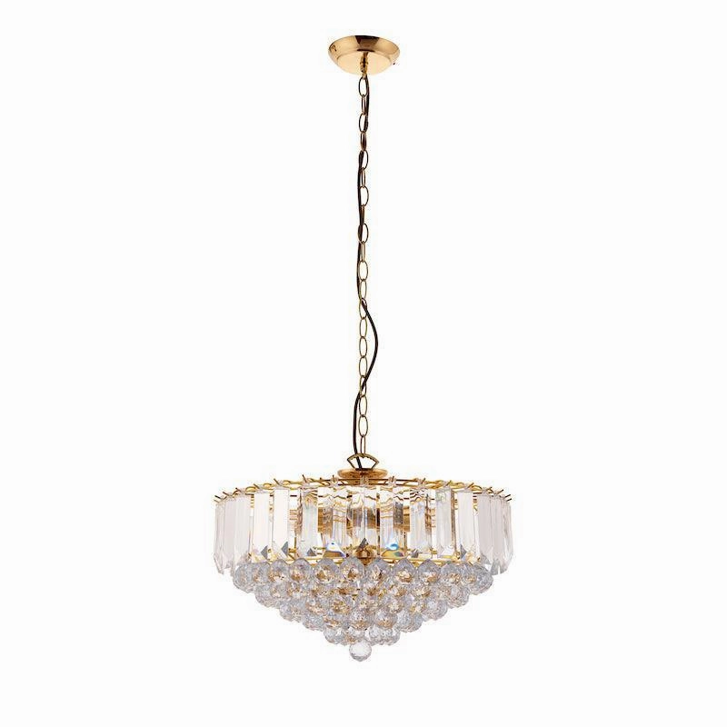 Endon Fargo Brass & Clear Acrylic 6 Light Ceiling Pendant modern ceiling lamp