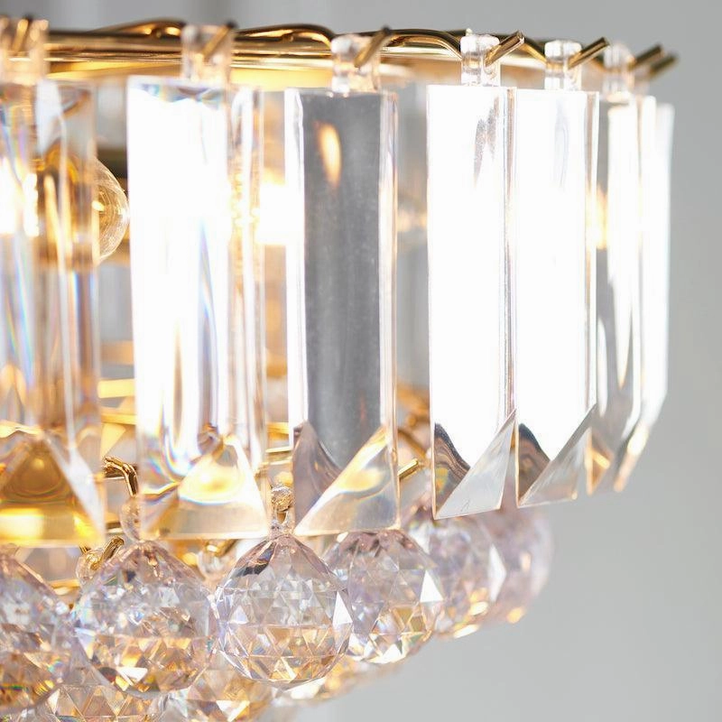 Endon Fargo Brass & Clear Acrylic 6 Light Ceiling Pendant
