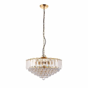 Endon Fargo Brass & Clear Acrylic 6 Light Ceiling Pendant modern ceiling lamp