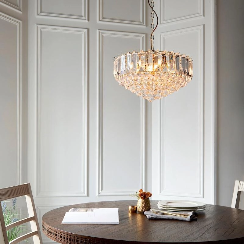 Endon Fargo Brass & Clear Acrylic 6 Light Ceiling Pendant