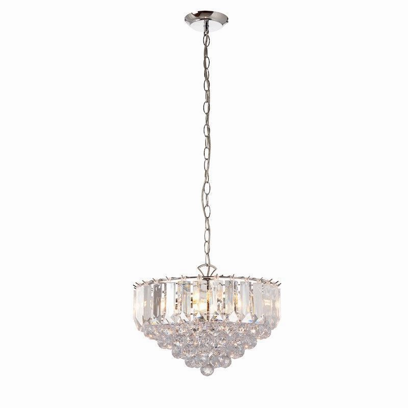 Endon Fargo Chrome & Clear Acrylic 3 Light Ceiling Pendant