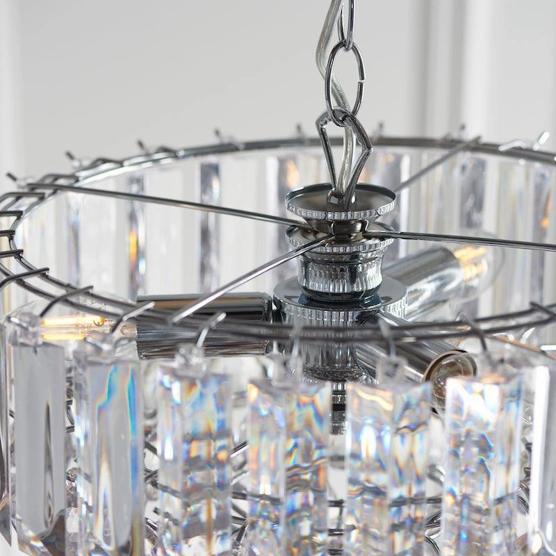 Endon Fargo Chrome & Clear Acrylic 3 Light Ceiling Pendant